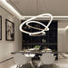 Art Deco Pendant Light – White Acrylic & Iron Chandelier with Remote Control - Samanta Factory