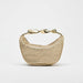 Women's Half Moon Straw Bag – Woven Bucket Crossbody Shoulder Bag for Summer Beach SF