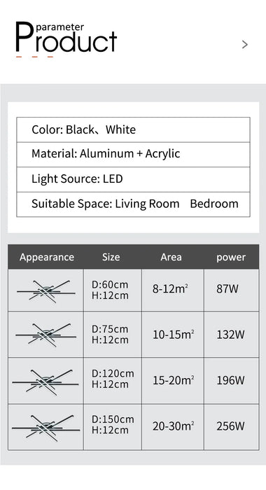LED Ceiling Light – Modern 4-Bulb Aluminum Fixture for Living Spaces - Samanta Factory