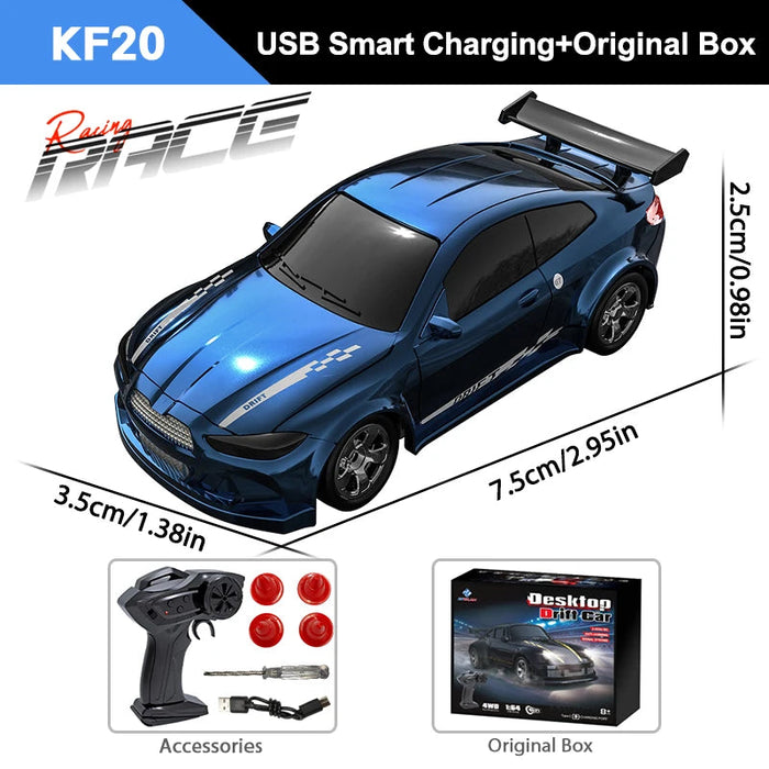 1/64 Mini RC Car – 2.4G 4WD High Speed Drift Remote Control GTR Racing Model SF