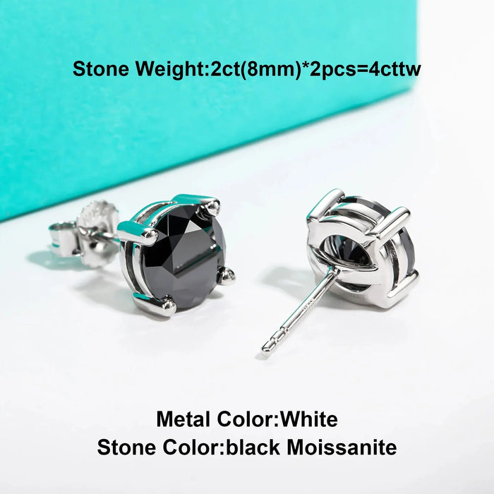 10K Gold Post Moissanite Stud Earrings with GRA Certificate SF