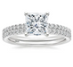 Square cut zircon bridal set in 925 sterling silver for women