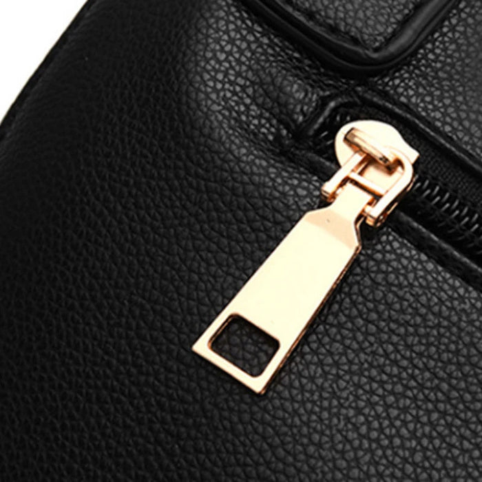 Women's Fur Detail Satchel Bag – PU Leather Patchwork Zipper Handbag SF