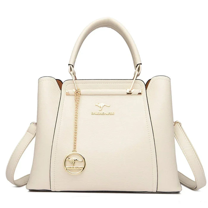 Women’s PU Leather Tote Bag – Fashion Soft Casual Handbag with Zipper Closure - Samanta Factory