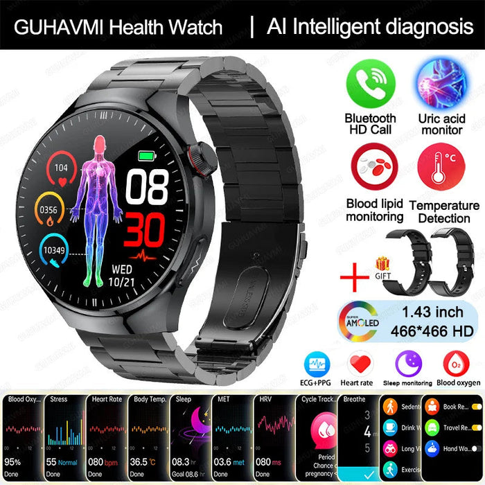Health Smartwatch – Advanced ECG & Body Composition Analysis SF
