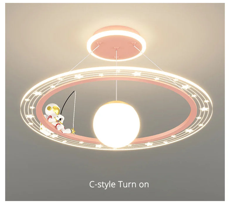 Modern Flush Mount LED Chandelier – Remote-Control Dimmable Ceiling Light - Samanta Factory