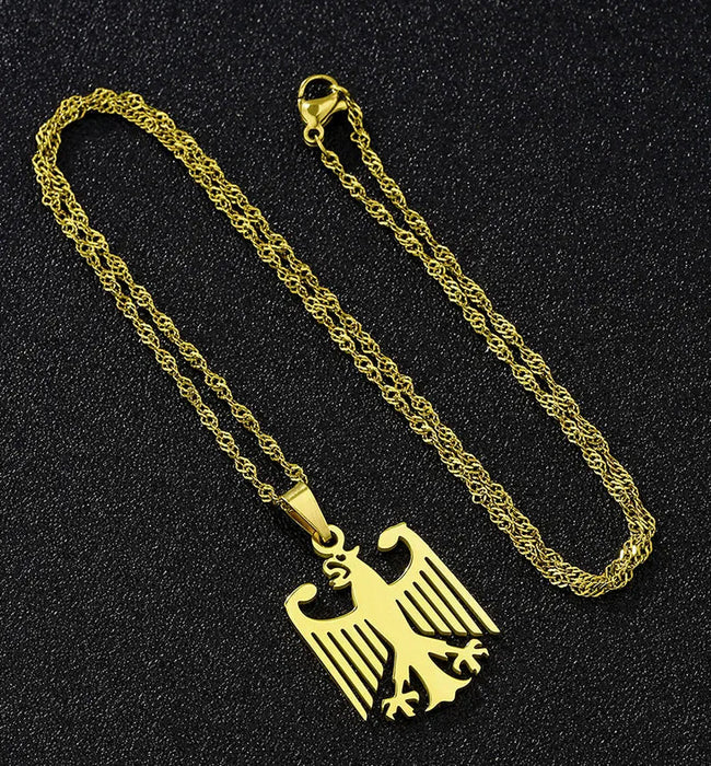 Eagle Pendant Necklace – Patriotic Unisex Chain SF