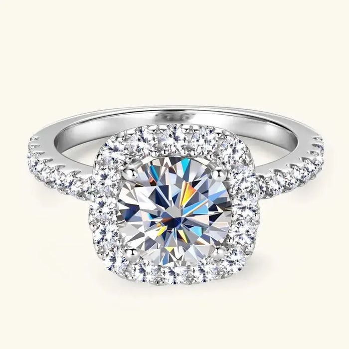 Moissanite Engagement Ring – 2ct D-Color VVS1 in 925 Sterling Silver SF