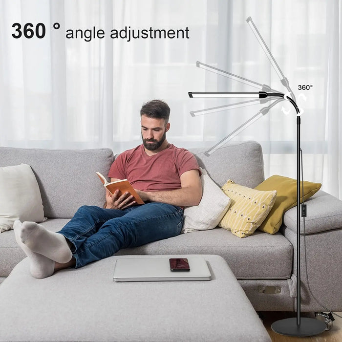 Modern Adjustable LED Floor Lamp – Remote Control with Dimmable Brightness & Color Temperature - Samanta Factory