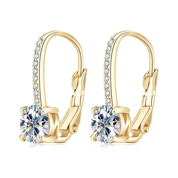 925 Sterling Silver Drop Earrings – 1ct D-Color Moissanite SF