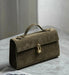 Women’s Leather Baguette Handbag – Minimalist Day Clutch SF
