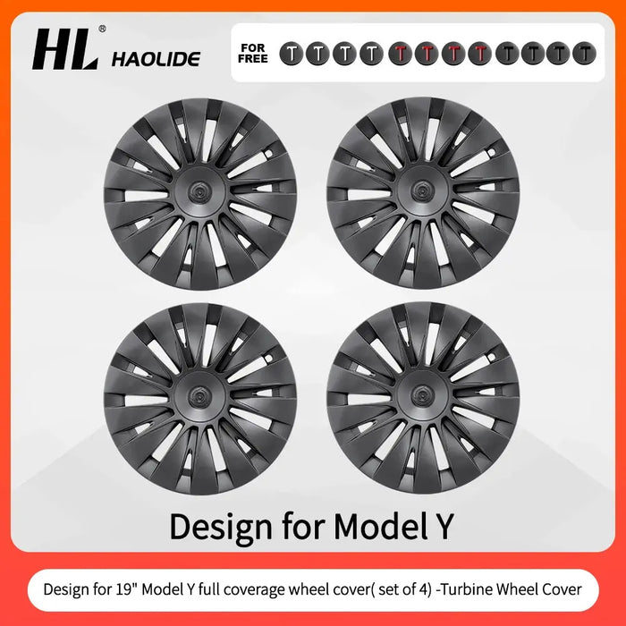 HL 19 Inch Hub Cap for Tesla Model Y 2020-2023 Wheel Hubcap Performance Replacement Wheel Cap Full Rim Cover Accessories - Samanta Factory