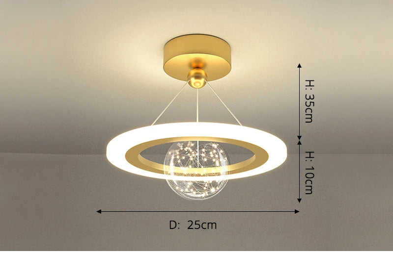 Modern Flush Mount LED Chandelier – Remote-Control Dimmable Ceiling Light - Samanta Factory