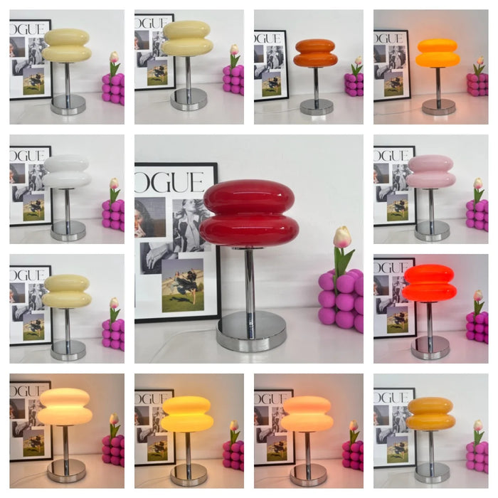 Modern Stained Glass Table Lamp – Touch Control LED Bedside Lighting - Samanta Factory