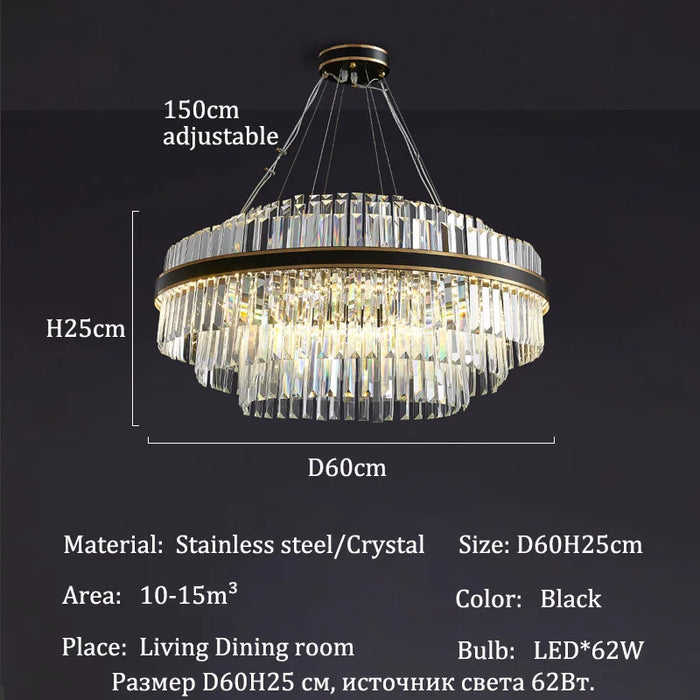 Modern Luxury LED Crystal Chandelier – Dimmable Remote-Controlled Ceiling Light - Samanta Factory