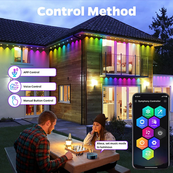 Eaves LED String Lights – Waterproof Multi-Colour Outdoor Lighting - Samanta Factory