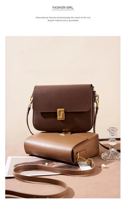 Split Leather Satchel Bag – Moderate Hardness for Women SF