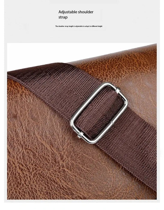 Men’s Business Satchel Bag – Slim PU Leather Shoulder Bag SF
