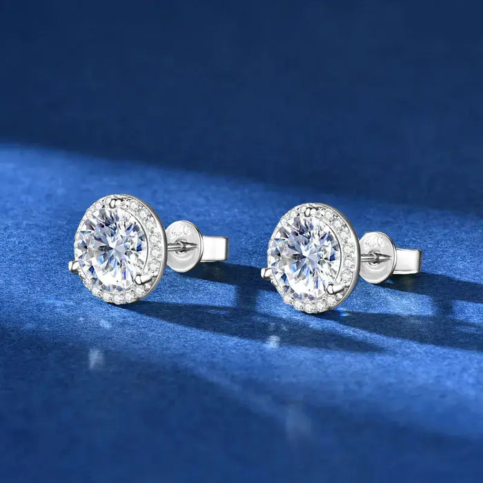 Premium 925 Sterling Silver Round Cut Earrings for Timeless Brilliance SF