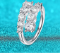 D-color VVS1 round-cut moissanite wedding ring in sterling silver