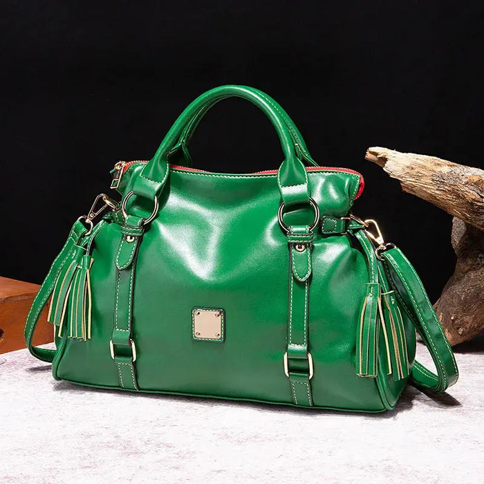 PU Leather Bucket Bag – Soft Casual Design with Zipper Closure SF