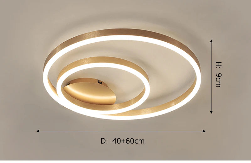 Modern LED Chandelier – Dimmable Semi-Flush Mount with Remote Control - Samanta Factory