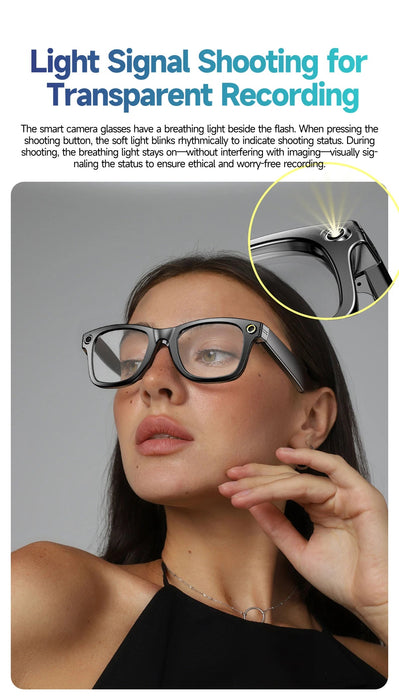 AI Smart Glasses with HD Camera & Translation – Color-Changing Bluetooth Calling Sunglasses SF