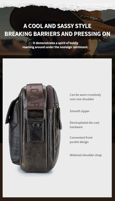 Leather Business Shoulder Bag – Soft Men’s Work Messenger Bag SF