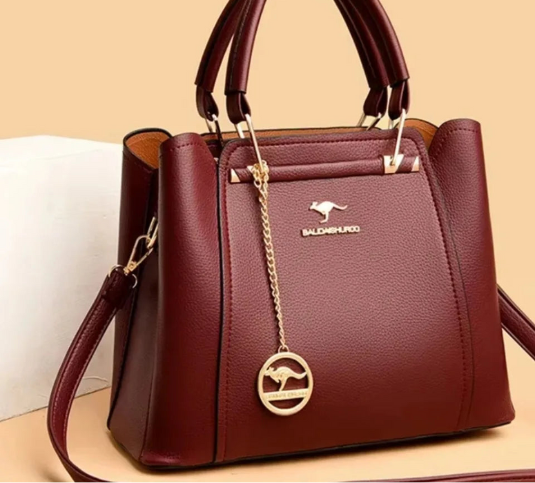 Women’s PU Leather Tote Bag – Fashion Soft Casual Handbag with Zipper Closure - Samanta Factory