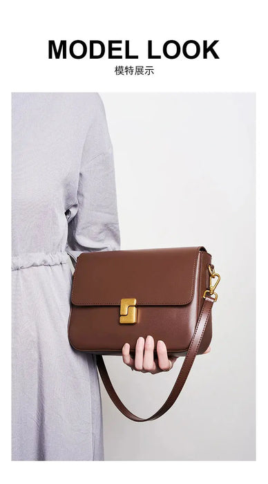 Split Leather Satchel Bag – Moderate Hardness for Women SF