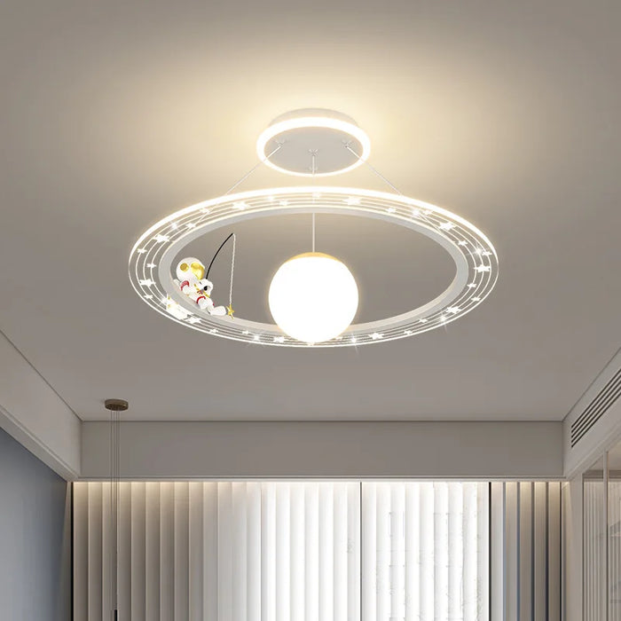 Modern Flush Mount LED Chandelier – Remote-Control Dimmable Ceiling Light - Samanta Factory