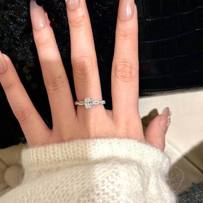 Moissanite Fashion Ring – Platinum-Plated Sparkle for Women SF
