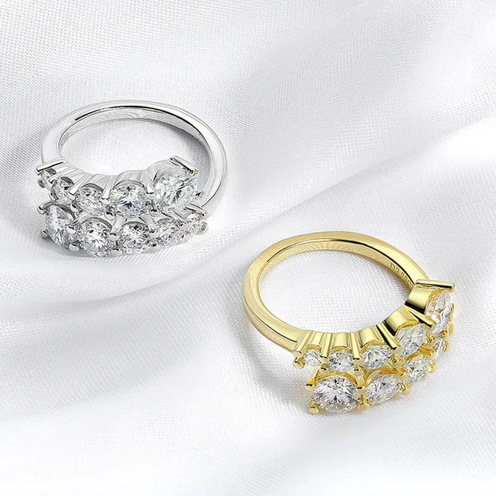 Moissanite Bridal Ring – D-Color VVS1 Round Cut in 925 Sterling Silver SF