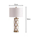 Nordic Ceramic Table Lamp – Elegant Fabric Shade Light for Bedroom & Living Room - Samanta Factory