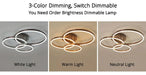 Modern LED Chandelier – Dimmable Semi-Flush Mount with Remote Control - Samanta Factory