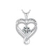Double Layer Heart Necklace – Romantic Gift with Wooden Box SF