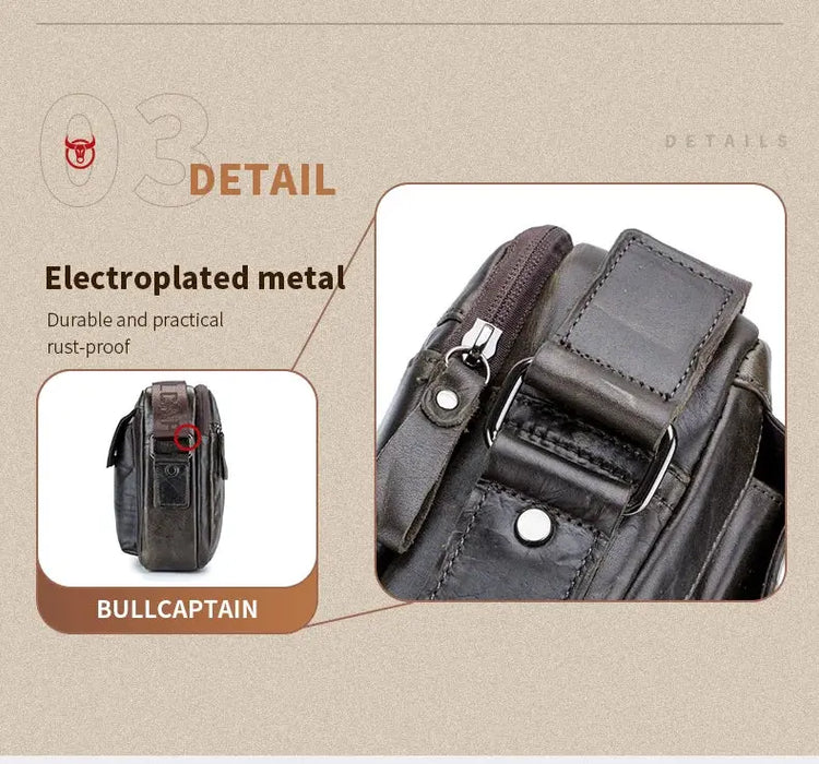 Leather Business Shoulder Bag – Soft Men’s Work Messenger Bag SF