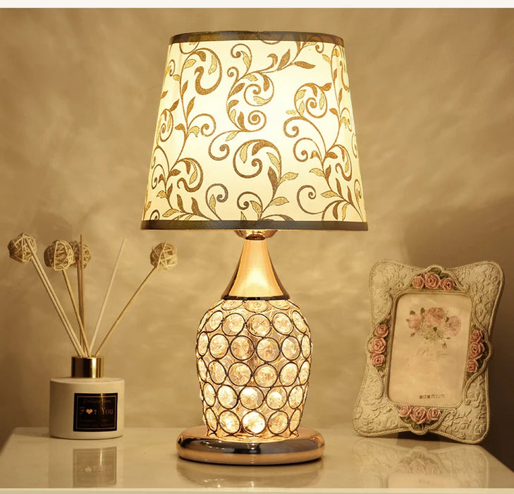 Crystal Table Lamp – Elegant Bedside Light with Polished Chrome Finish - Samanta Factory
