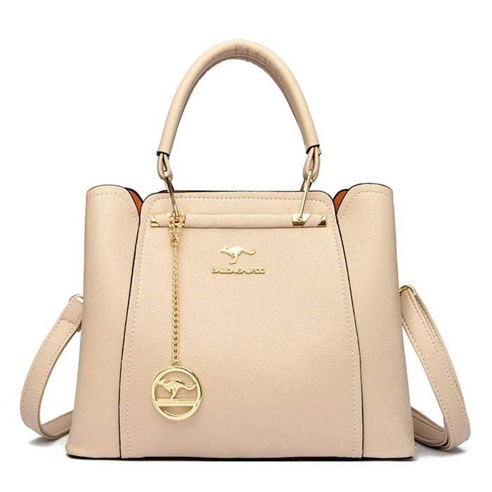 Women’s Soft PU Leather Handbag – Fashionable Casual Tote with Sequined Detail - Samanta Factory