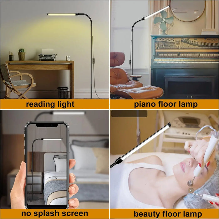 Modern Adjustable LED Floor Lamp – Remote Control with Dimmable Brightness & Color Temperature - Samanta Factory