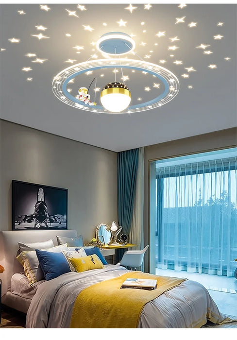 Modern Flush Mount LED Chandelier – Remote-Control Dimmable Ceiling Light - Samanta Factory