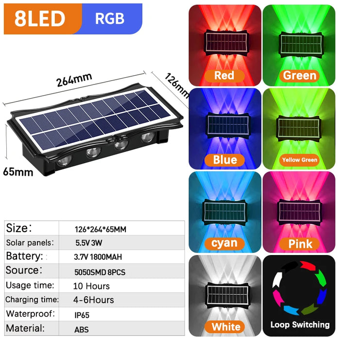 Solar Wall Light – IP65 Waterproof Warm LED for Outdoor Facades - Samanta Factory
