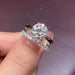 2.0ct Moissanite Engagement Ring Set in 925 Sterling Silver with Gold Plating