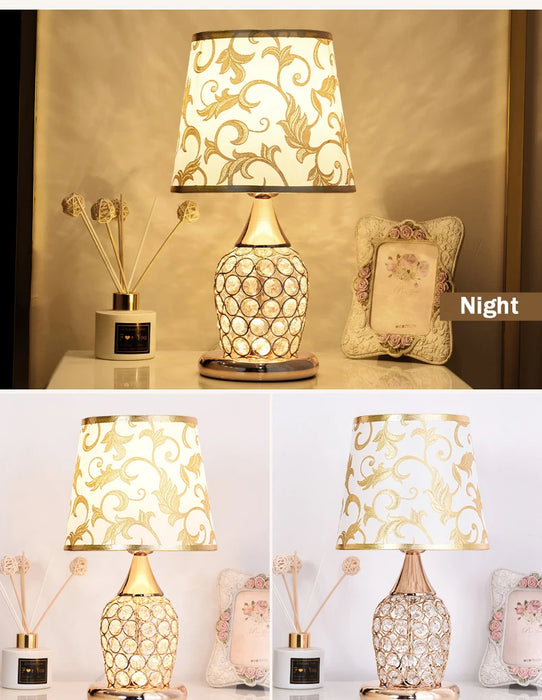 Crystal Table Lamp – Elegant Bedside Light with Polished Chrome Finish - Samanta Factory