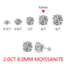 Moissanite Stud Earrings – 2ct D-Color Round Cut SF