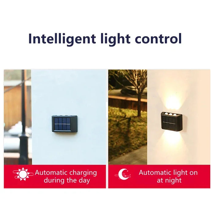 Solar Wall Light – Up & Down Waterproof LED for Modern Outdoor Decor - Samanta Factory