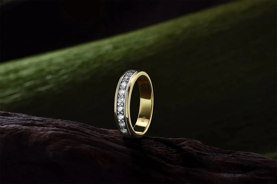 Men’s Moissanite Wedding Ring – D-Color VVS1 Sterling Silver SF