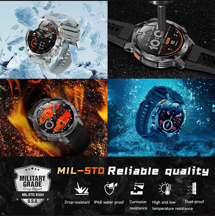 Outdoor Smartwatch – 1000mAh Long Battery & IP69K Waterproof SF
