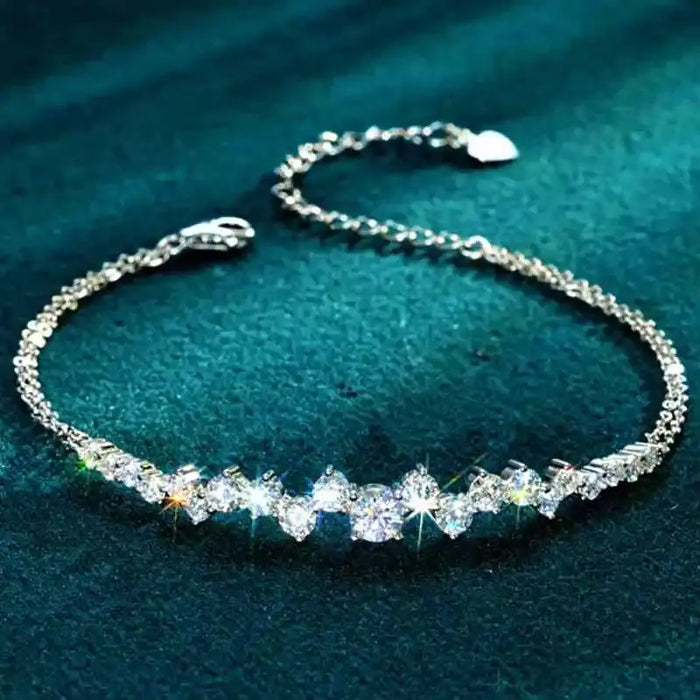 Moissanite Bracelet – Adjustable 925 Sterling Silver Design SF