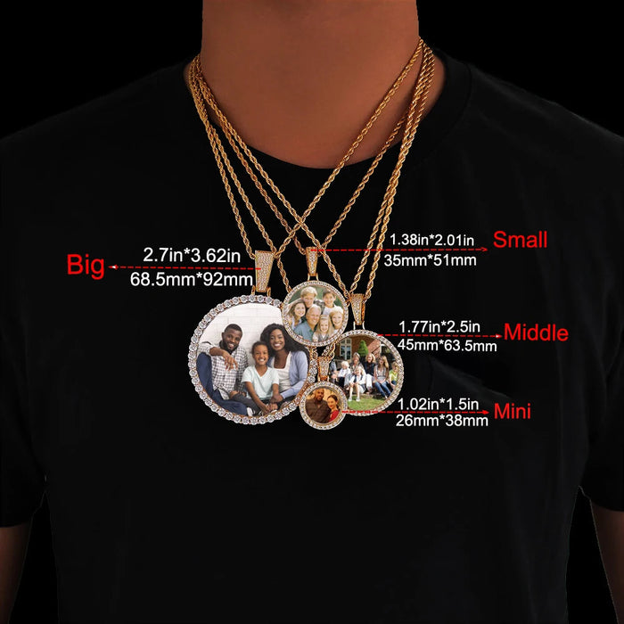 Custom Photo Necklace – Personalized Medallion Picture Pendant Chain SF
